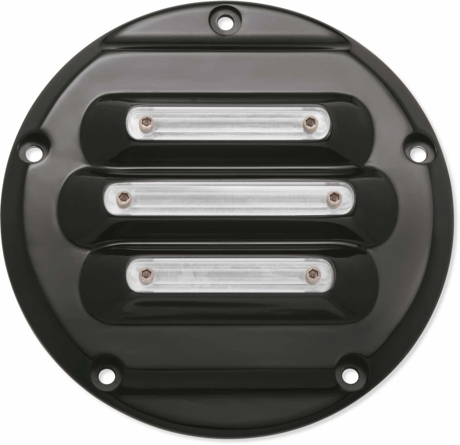 Harley Davidson Dominion Derby Cover Gloss Black With Highlighted Slots
