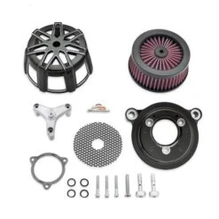 Harley Davidson Screamin Eagle Chisel Extreme Billet Air Cleaner Kit Hi Flow, Black