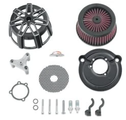 Harley Davidson Screamin Eagle Chisel Extreme Billet Air Cleaner Kit, Black