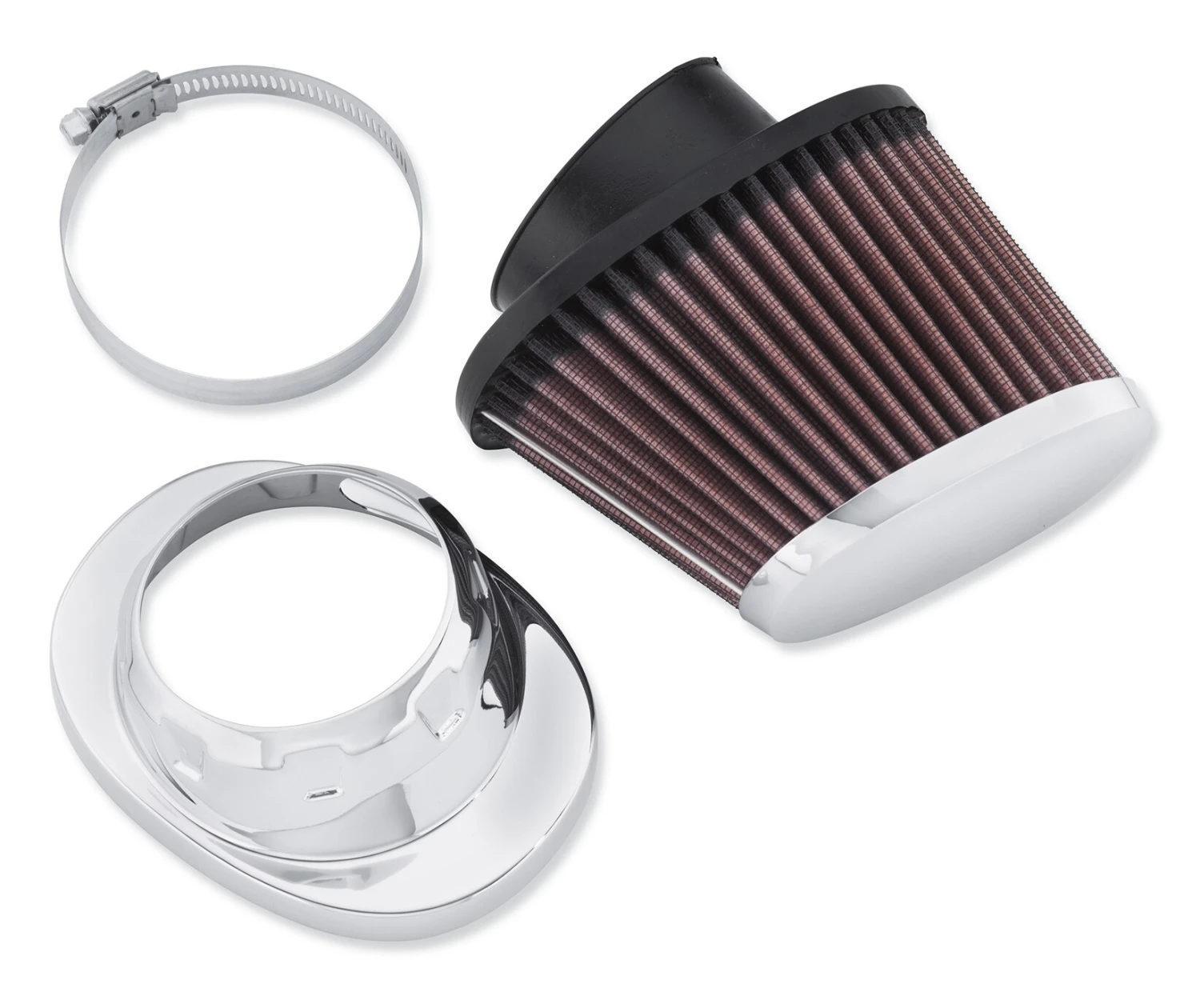 Harley Davidson Screamin Eagle High-Flo K&N Air Filter Element Heavy Breather, Chrome