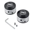 Harley Davidson Front Axle Nut Covers Defiance Black Cut