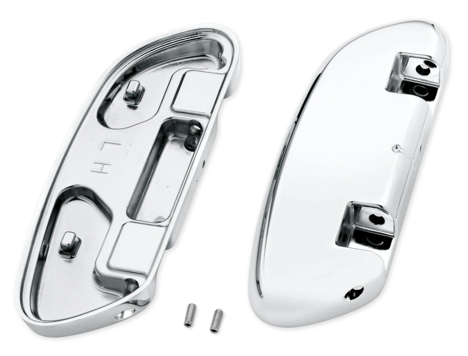 Harley Davidson Swept Wing Passenger Footboard Pans Smooth Chrome