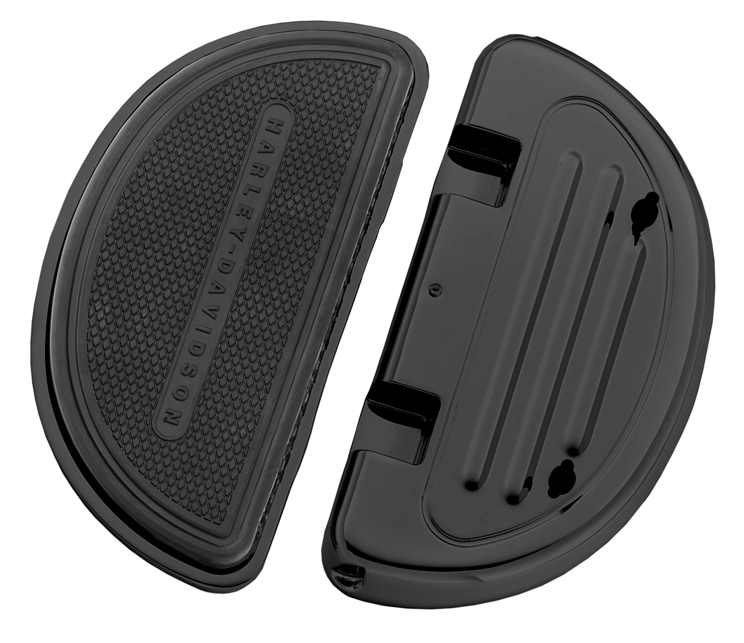 Harley Davidson Half-Moon Passenger Footboard Pans Gloss Black