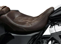Harley Davidson Low-Profile Solo Touring Seat 15" Mahogany Brown