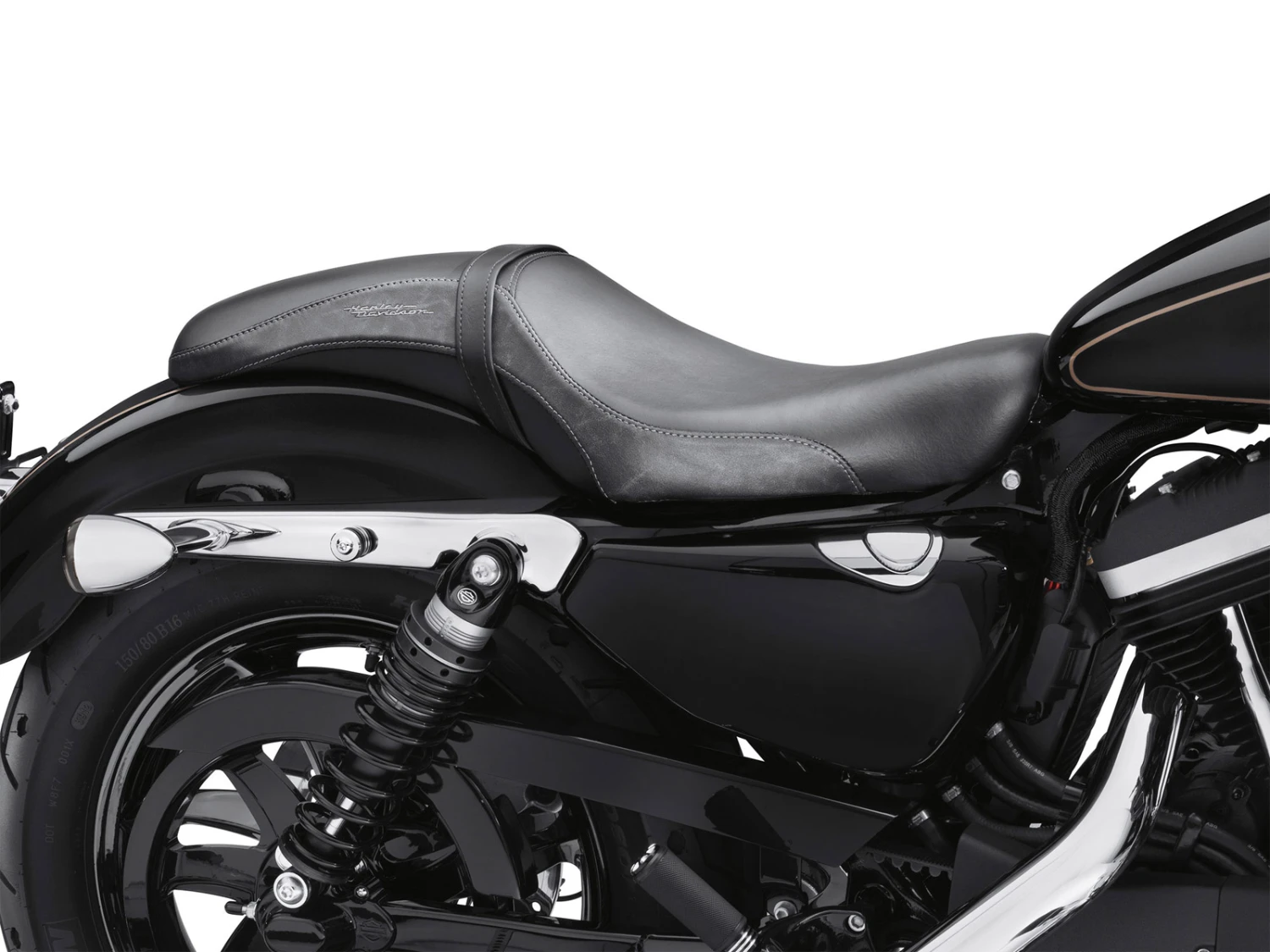 Harley Davidson Badlander Custom Seat 11.5" Leather & Vinyl Black – Bild 2