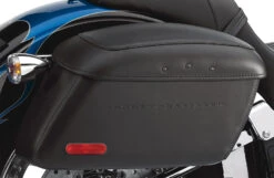 Harley Davidson Locking Leather Covered Rigid Saddlebags