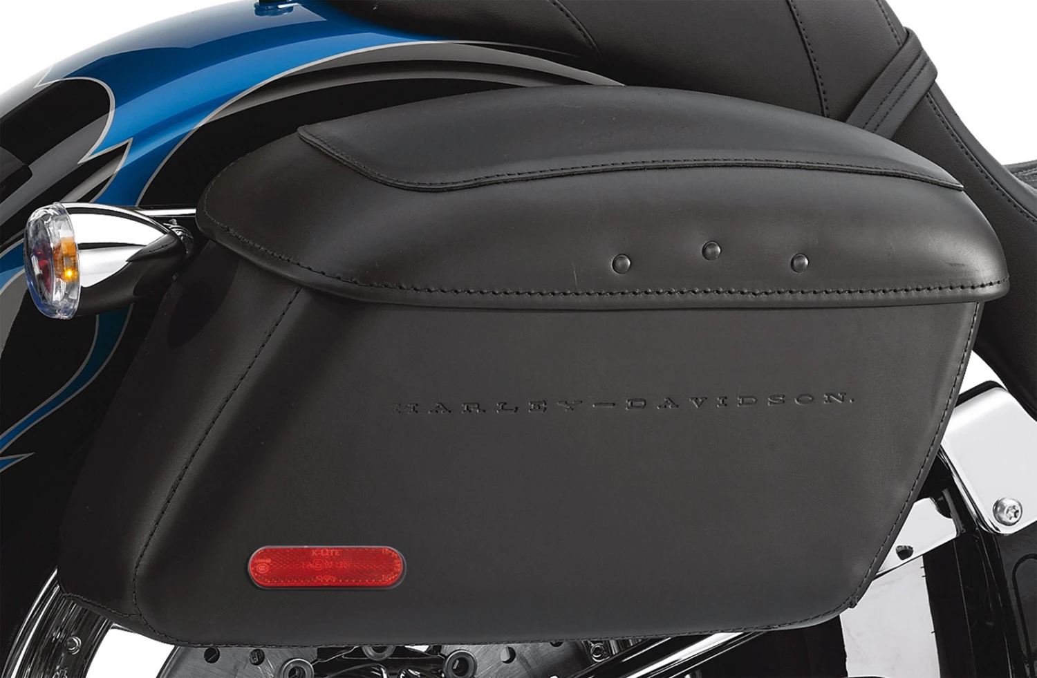 Harley Davidson Locking Leather Covered Rigid Saddlebags