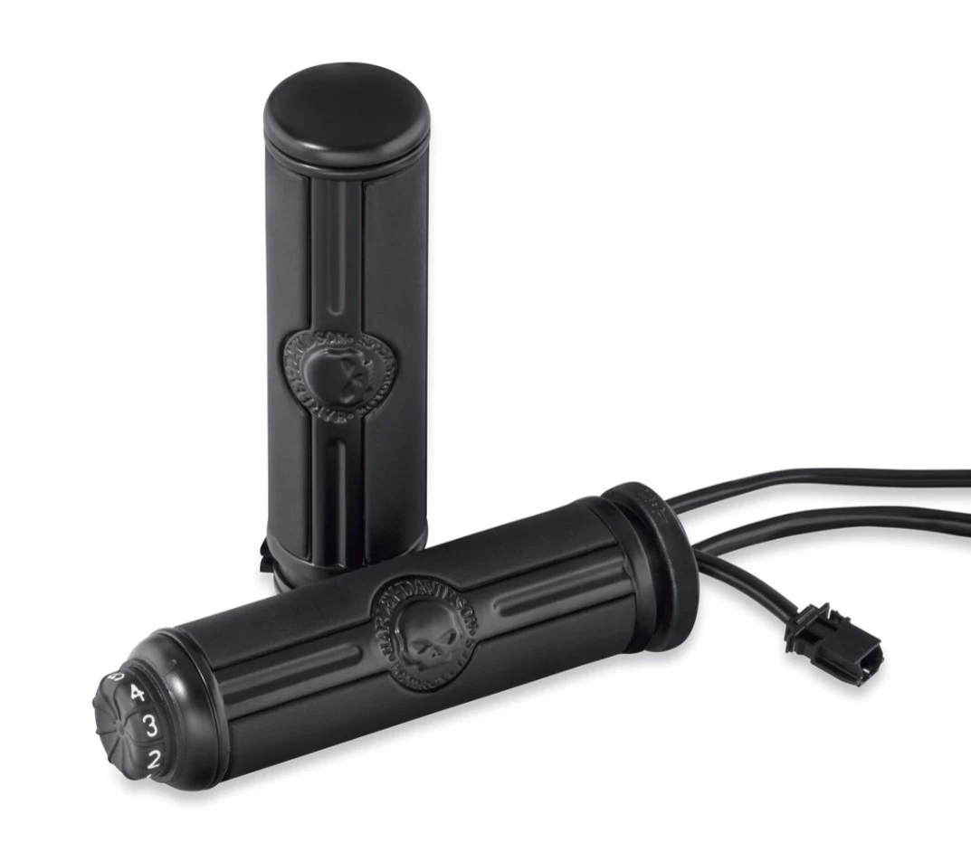 Harley Davidson Willie G Skull Heated Hand Grips Black