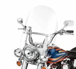 Harley Davidson King-Size Detachable Windshield 21" Clear & Polished Braces