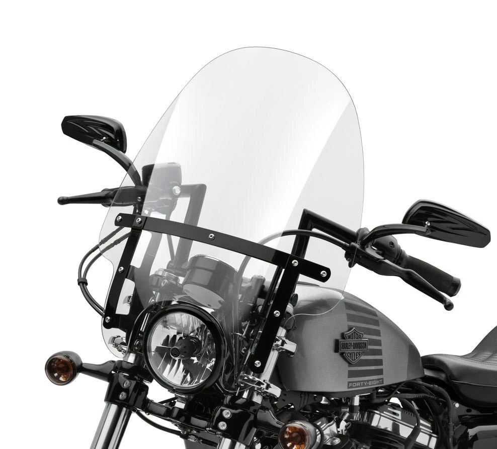 Harley Davidson Quick Release Compact Windshield 19" Clear & Black Braces – Bild 2