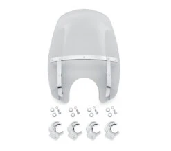 Harley Davidson Wind Splitter Quick-Release Compact Windshield 18" Light Smoke & Polished