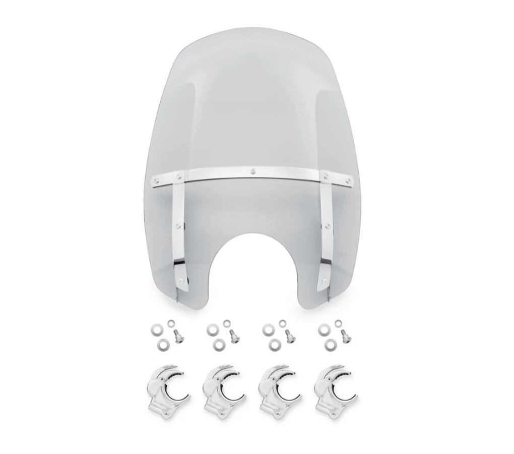 Harley Davidson Wind Splitter Quick-Release Compact Windshield 18" Light Smoke & Polished