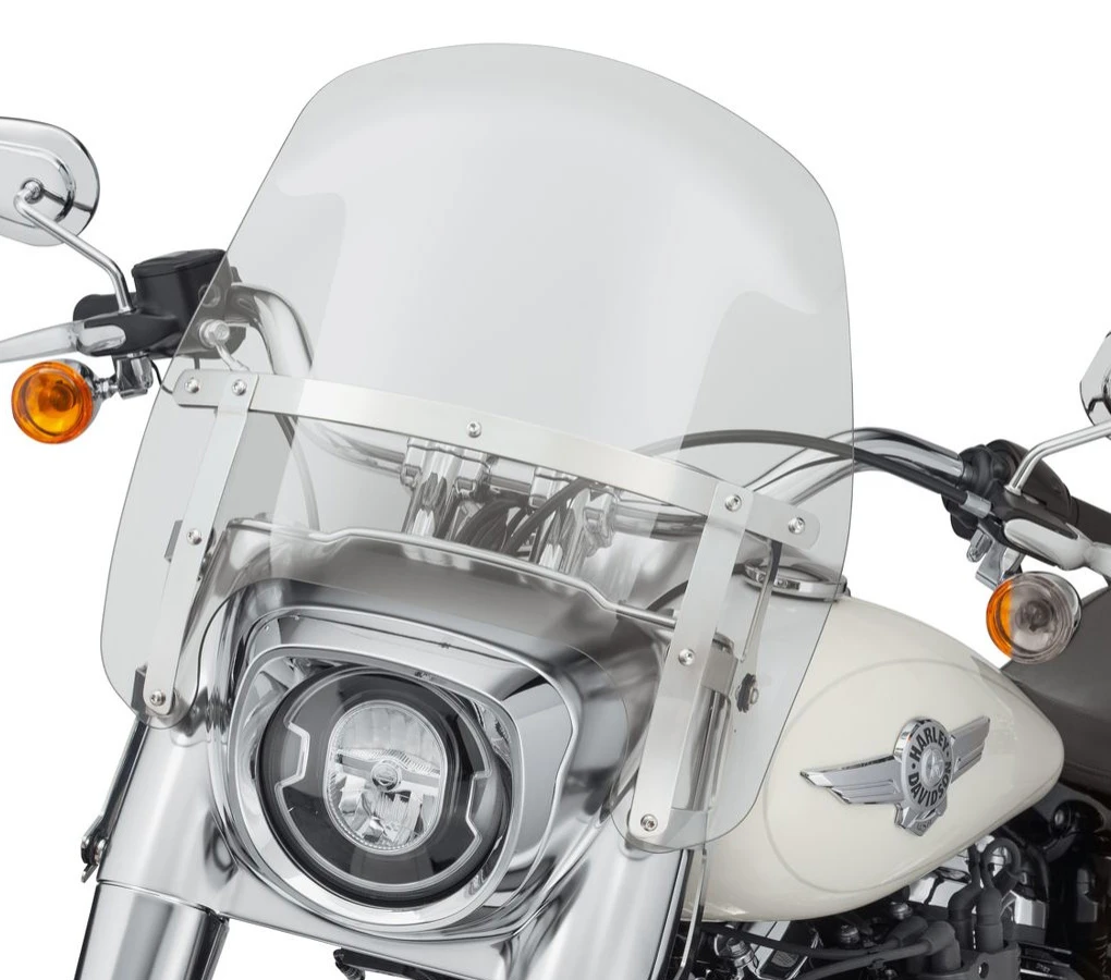 Harley Davidson Wind Splitter Detachable Compact Windshield 15" Light Smoke & Polished – Bild 2