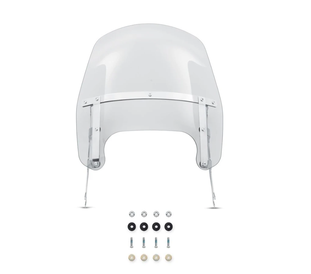 Harley Davidson Wind Splitter Detachable Compact Windshield 15" Light Smoke & Polished