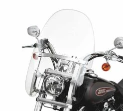 Harley Davidson Quick-Release Compact Windshield 18" Clear & Polished Braces