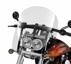 Harley Davidson Quick-Release Compact Windshield 15" Light Smoke & Black Braces