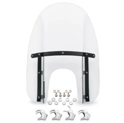 Harley Davidson Quick-Release Compact Windshield 18" Clear & Black Braces