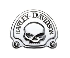 Harley Davidson Decorative Skull Medallion 3 5/8" X 3" Chrome