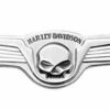 Harley Davidson Decorative Skull With Wings Medallion 5" X 1.5" Chrome